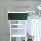 5 Pack Metallic Shimmer Tinsel Spandex Chair Sashes Hunter Emerald Green - Durable and Reusable Stretch Chair Bands - Bell Racket Store