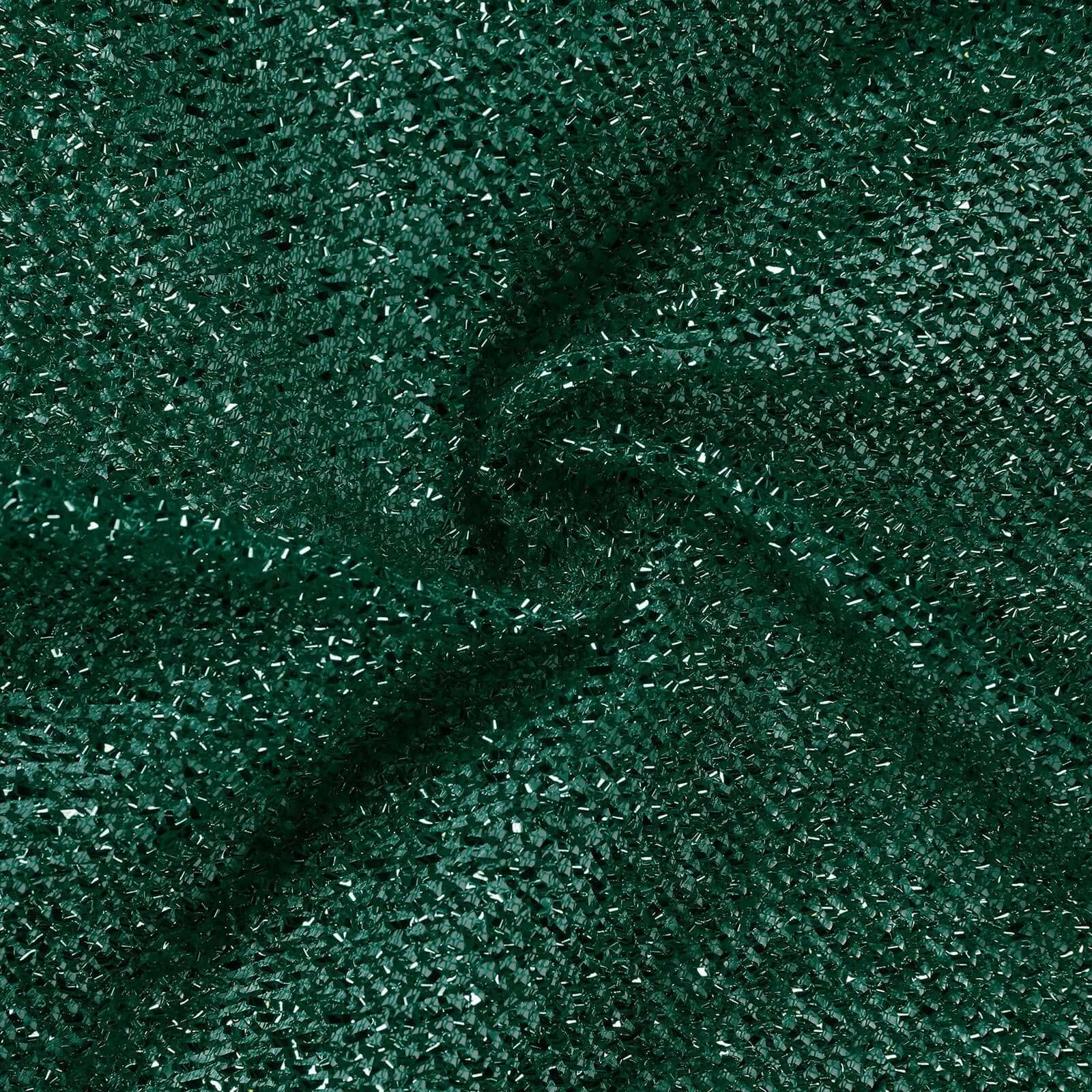 5 Pack Metallic Shimmer Tinsel Spandex Chair Sashes Hunter Emerald Green - Durable and Reusable Stretch Chair Bands - Bell Racket Store
