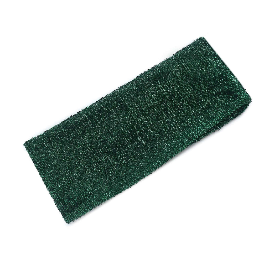 5 Pack Metallic Shimmer Tinsel Spandex Chair Sashes Hunter Emerald Green - Durable and Reusable Stretch Chair Bands - Bell Racket Store