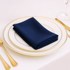 5 Pack Navy Blue Scuba Napkins â€“ 17"x17", Wrinkle - Free & Stain Resistant Cloth Napkins - Bell Racket Store