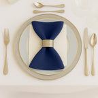 5 Pack Navy Blue Scuba Napkins â€“ 17"x17", Wrinkle - Free & Stain Resistant Cloth Napkins - Bell Racket Store