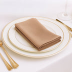 5 Pack Nude Scuba Napkins â€“ 17"x17", Wrinkle - Free & Stain Resistant Cloth Napkins - Bell Racket Store