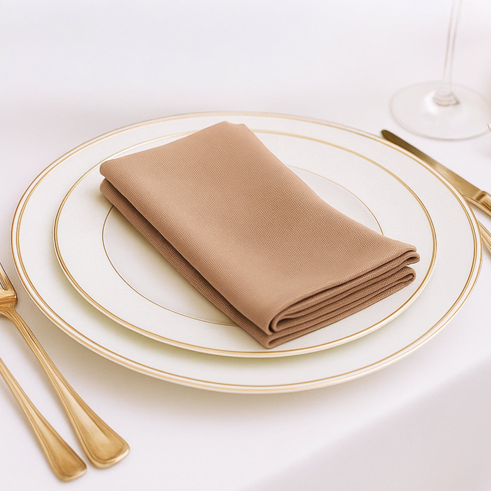 5 Pack Nude Scuba Napkins â€“ 17"x17", Wrinkle - Free & Stain Resistant Cloth Napkins - Bell Racket Store