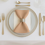 5 Pack Nude Scuba Napkins â€“ 17"x17", Wrinkle - Free & Stain Resistant Cloth Napkins - Bell Racket Store