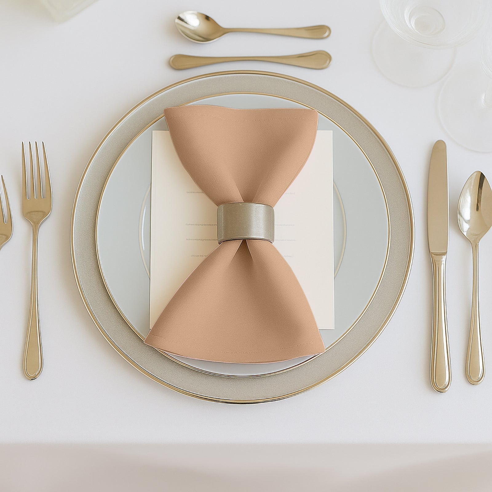 5 Pack Nude Scuba Napkins â€“ 17"x17", Wrinkle - Free & Stain Resistant Cloth Napkins - Bell Racket Store