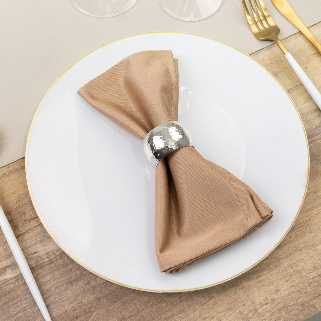 5 Pack Nude Scuba Napkins â€“ 17"x17", Wrinkle - Free & Stain Resistant Cloth Napkins - Bell Racket Store