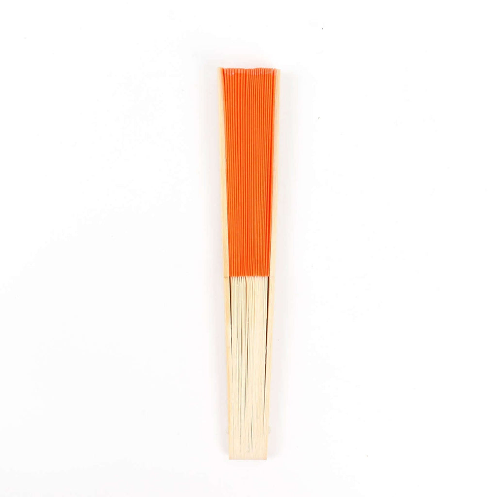 5 Pack Orange Asian Silk Folding Fans Party Favors, Oriental Folding Fan Favors - Bell Racket Store