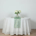 5 Pack Organza 12"x108" Table Runners Hunter Emerald Green - Gold Wave Design - Bell Racket Store