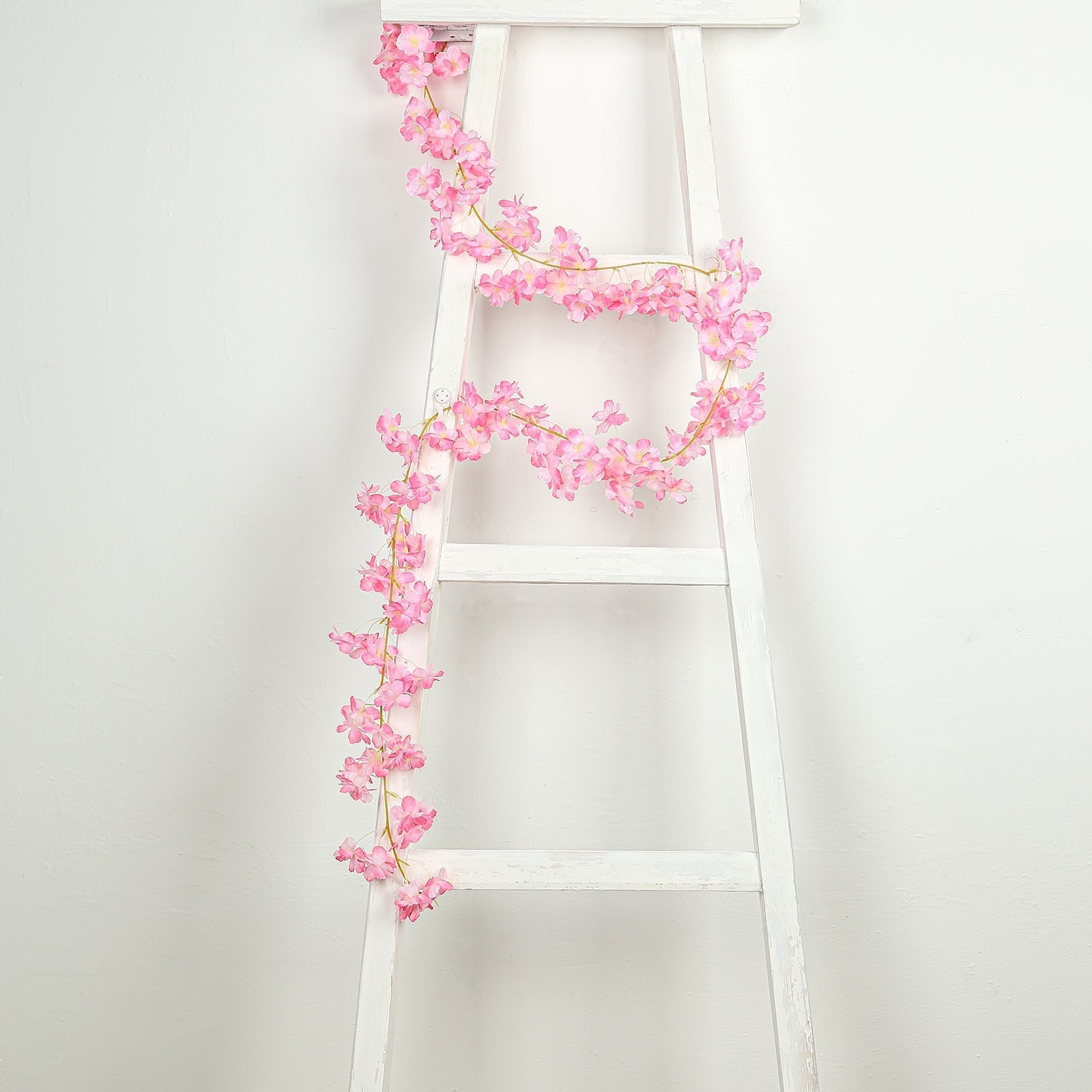 5 Pack Pink Artificial Cherry Blossom Floral Garland, 6ft Silk Flower Hanging Vines - Bell Racket Store