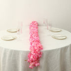 5 Pack Pink Artificial Cherry Blossom Floral Garland, 6ft Silk Flower Hanging Vines - Bell Racket Store