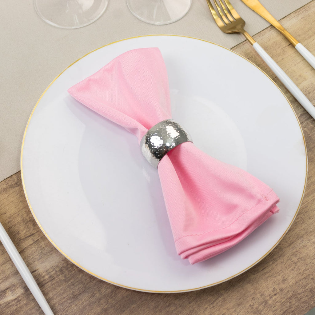 5 Pack Pink Scuba Napkins â€“ 17"x17", Wrinkle - Free & Stain Resistant Cloth Napkins - Bell Racket Store
