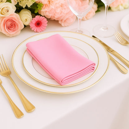 5 Pack Pink Scuba Napkins â€“ 17"x17", Wrinkle - Free & Stain Resistant Cloth Napkins - Bell Racket Store