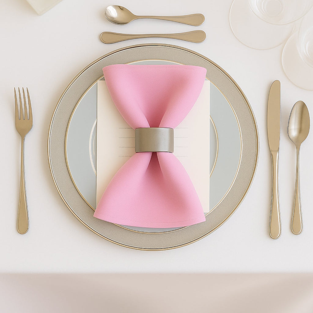 5 Pack Pink Scuba Napkins â€“ 17"x17", Wrinkle - Free & Stain Resistant Cloth Napkins - Bell Racket Store