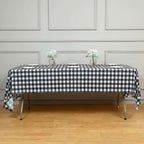5 - Pack Plastic Table Covers Black Checkered Rectangle - Durable PVC Disposable Covers for Events 54"x108" - Bell Racket Store