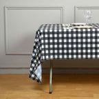 5 - Pack Plastic Table Covers Black Checkered Rectangle - Durable PVC Disposable Covers for Events 54"x108" - Bell Racket Store