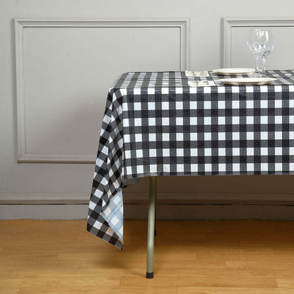 5 - Pack Plastic Table Covers Black Checkered Rectangle - Durable PVC Disposable Covers for Events 54"x108" - Bell Racket Store