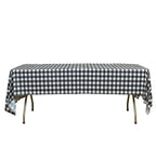 5 - Pack Plastic Table Covers Black Checkered Rectangle - Durable PVC Disposable Covers for Events 54"x108" - Bell Racket Store