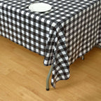 5 - Pack Plastic Table Covers Black Checkered Rectangle - Durable PVC Disposable Covers for Events 54"x108" - Bell Racket Store