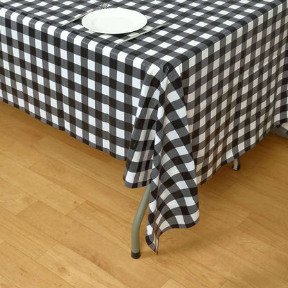 5 - Pack Plastic Table Covers Black Checkered Rectangle - Durable PVC Disposable Covers for Events 54"x108" - Bell Racket Store