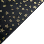 5 - Pack Plastic Table Covers Black Rectangle with Gold Stars - Decorative PVC Disposable Tablecloths 54"x108" - Bell Racket Store