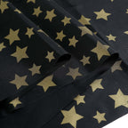 5 - Pack Plastic Table Covers Black Rectangle with Gold Stars - Decorative PVC Disposable Tablecloths 54"x108" - Bell Racket Store