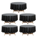 5 - Pack Plastic Table Covers Black Round - Durable PVC Disposable Tablecloths for Events 84" - Bell Racket Store