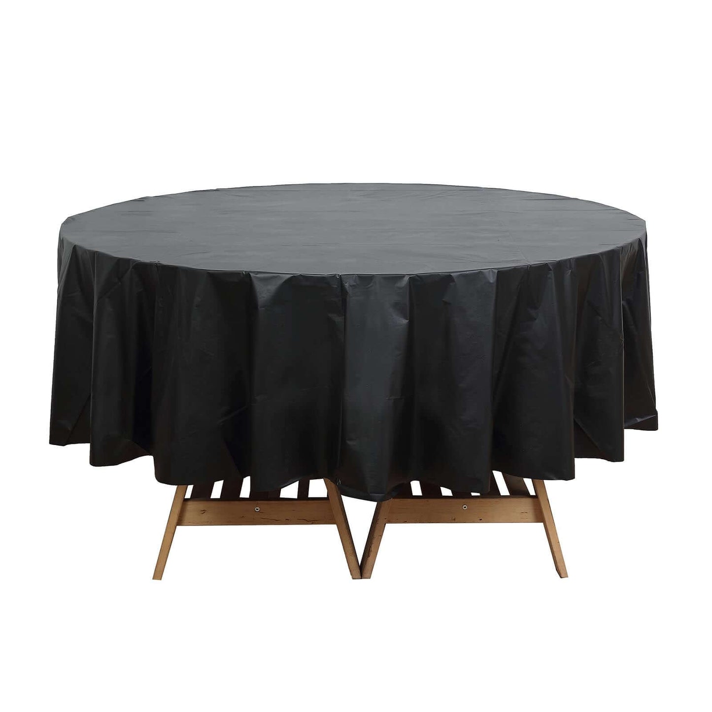 5 - Pack Plastic Table Covers Black Round - Durable PVC Disposable Tablecloths for Events 84" - Bell Racket Store
