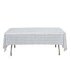 5 - Pack Plastic Table Covers Black/White Grid Rectangle - Durable Checkered PVC Disposable Tablecloths 54"x108" - Bell Racket Store