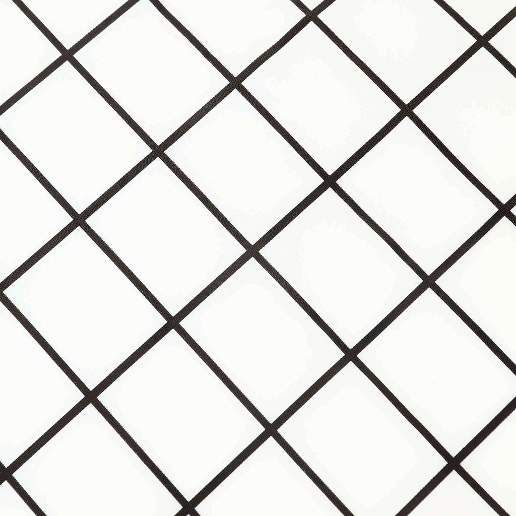 5 - Pack Plastic Table Covers Black/White Grid Rectangle - Durable Checkered PVC Disposable Tablecloths 54"x108" - Bell Racket Store