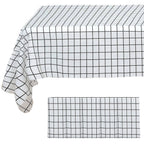 5 - Pack Plastic Table Covers Black/White Grid Rectangle - Durable Checkered PVC Disposable Tablecloths 54"x108" - Bell Racket Store