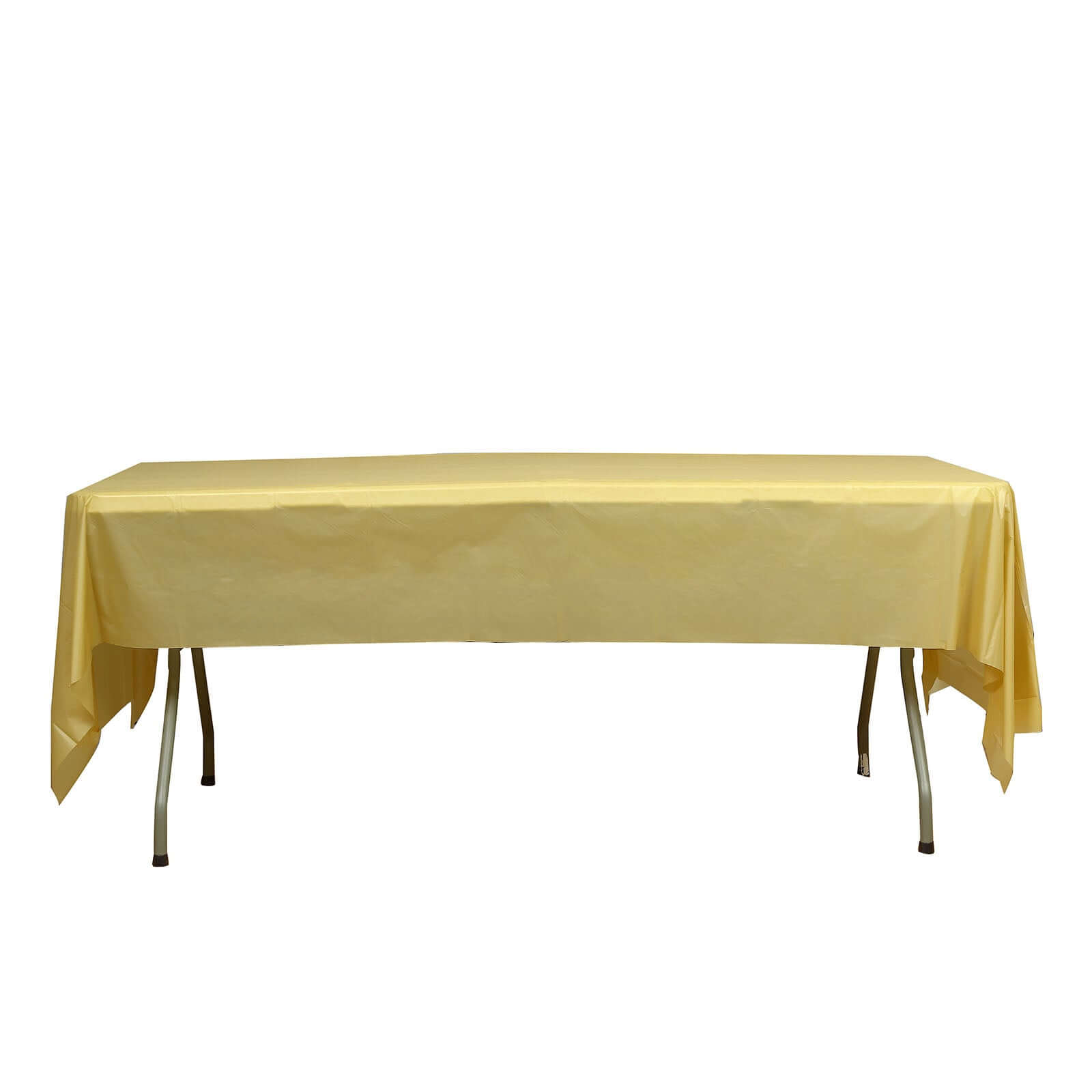 5 - Pack Plastic Table Covers Gold Rectangle - Reliable PVC Disposable Covers for Gatherings 54"x108" - NestOCart