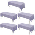 5 - Pack Plastic Table Covers Lavender Lilac Rectangle - Reliable PVC Disposable Covers for Gatherings 54"x108" - Bell Racket Store