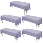 5 - Pack Plastic Table Covers Lavender Lilac Rectangle - Reliable PVC Disposable Covers for Gatherings 54"x108" - Bell Racket Store