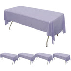5 - Pack Plastic Table Covers Lavender Lilac Rectangle - Reliable PVC Disposable Covers for Gatherings 54"x108" - Bell Racket Store