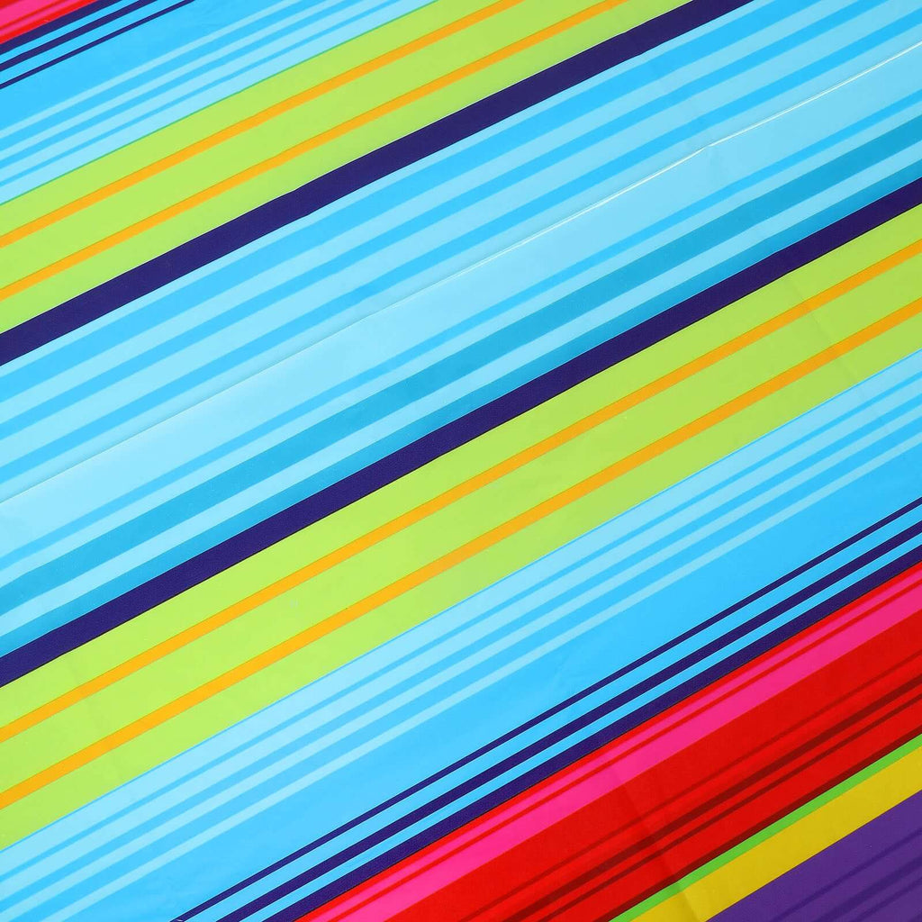 5 - Pack Plastic Table Covers Mexican Serape Rectangle - Vibrant PVC Disposable Tablecloths for Cinco De Mayo 54"x108" - Bell Racket Store