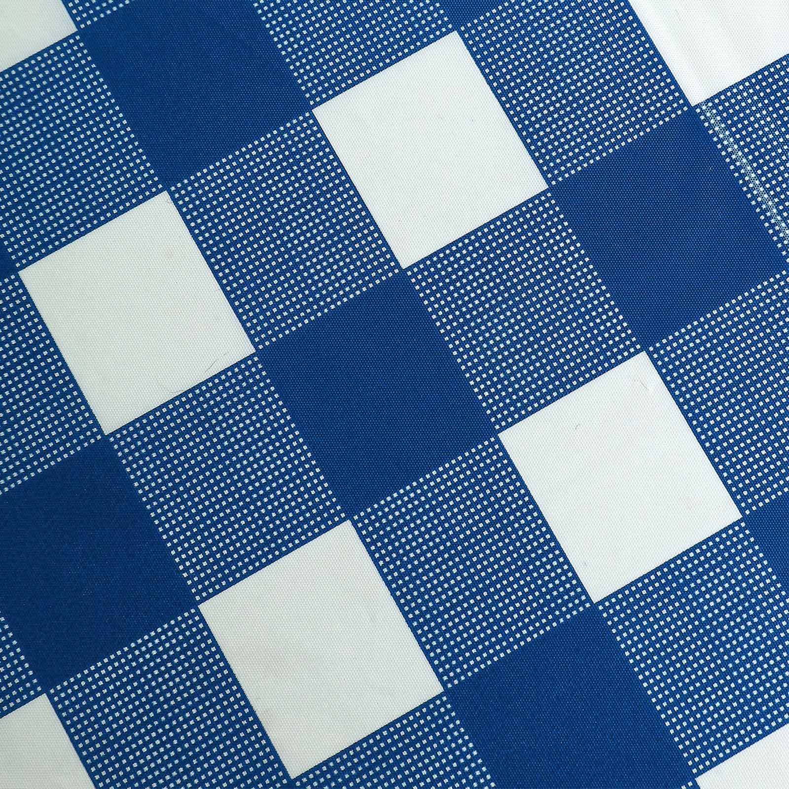 5 - Pack Plastic Table Covers Navy Blue Checkered Rectangle - Durable PVC Disposable Covers for Events 54"x108" - NestOCart