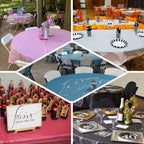 5 - Pack Plastic Table Covers Navy Blue Round - Durable PVC Disposable Tablecloths for Events 84" - Bell Racket Store