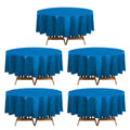 5 - Pack Plastic Table Covers Navy Blue Round - Durable PVC Disposable Tablecloths for Events 84" - Bell Racket Store