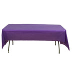 5 - Pack Plastic Table Covers Purple Rectangle - Reliable PVC Disposable Covers for Gatherings 54"x108" - Bell Racket Store
