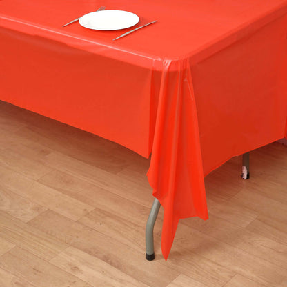 5 - Pack Plastic Table Covers Red Rectangle - Reliable PVC Disposable Covers for Gatherings 54"x108" - NestOCart