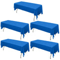 5 - Pack Plastic Table Covers Royal Blue Rectangle - Reliable PVC Disposable Covers for Gatherings 54"x108" - Bell Racket Store