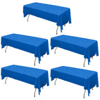 5 - Pack Plastic Table Covers Royal Blue Rectangle - Reliable PVC Disposable Covers for Gatherings 54"x108" - Bell Racket Store