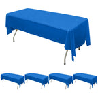 5 - Pack Plastic Table Covers Royal Blue Rectangle - Reliable PVC Disposable Covers for Gatherings 54"x108" - Bell Racket Store