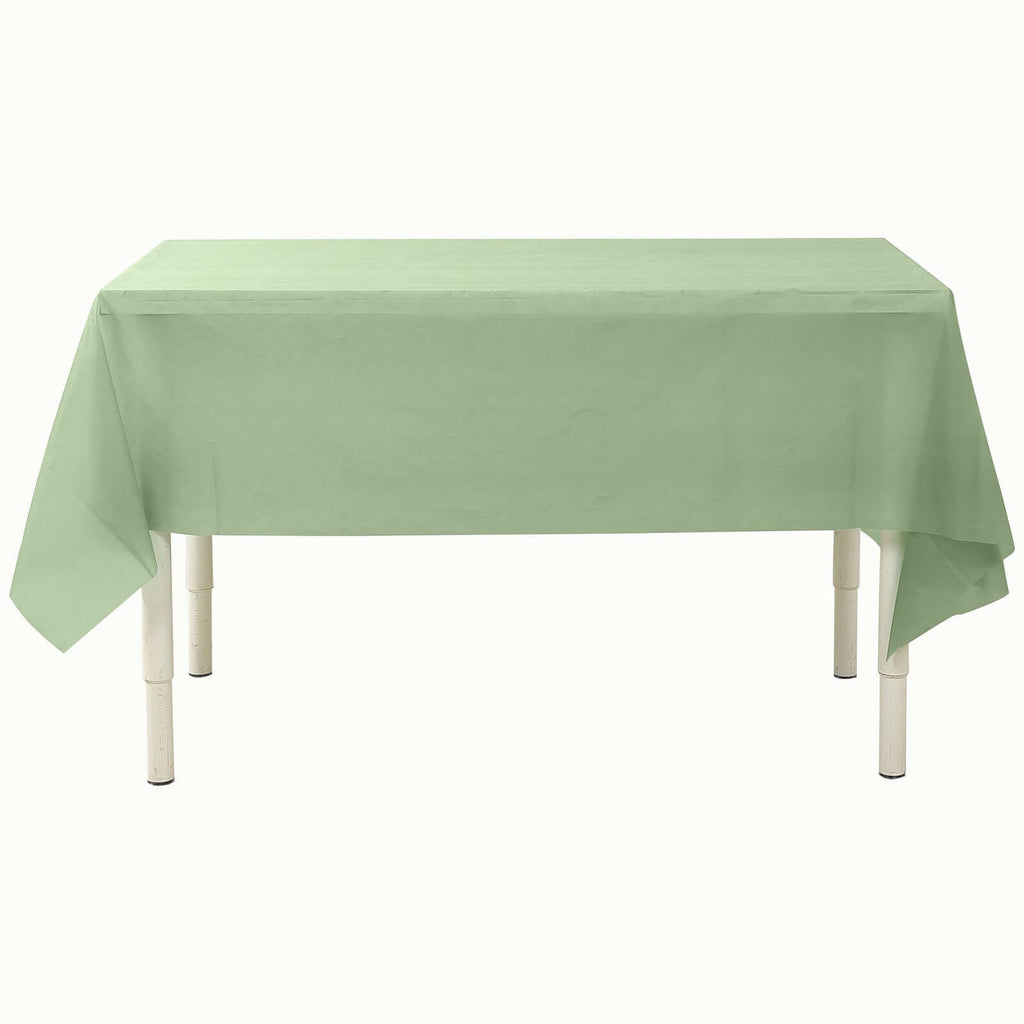 5 - Pack Plastic Table Covers Sage Green Rectangle - Reliable PVC Disposable Covers for Gatherings 54"x108" - Bell Racket Store