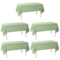 5 - Pack Plastic Table Covers Sage Green Rectangle - Reliable PVC Disposable Covers for Gatherings 54"x108" - Bell Racket Store