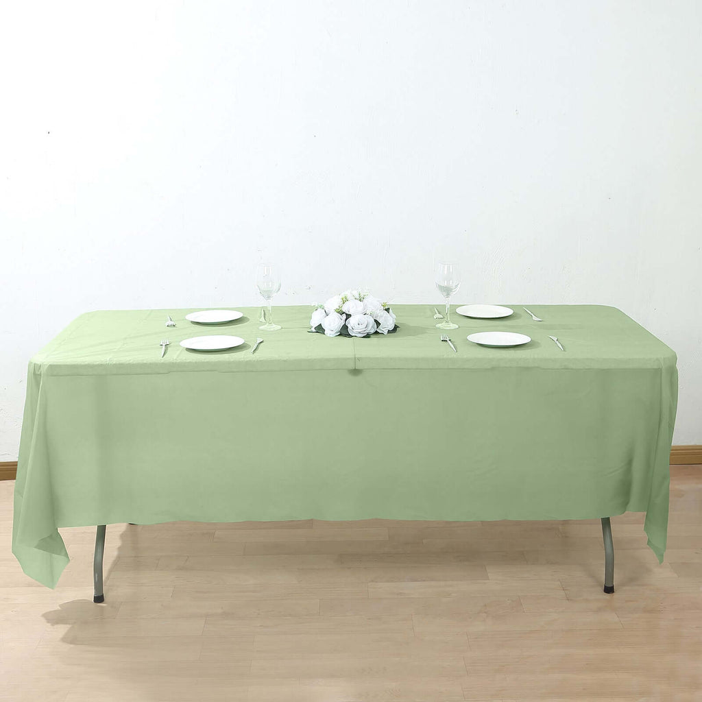5 - Pack Plastic Table Covers Sage Green Rectangle - Reliable PVC Disposable Covers for Gatherings 54"x108" - Bell Racket Store