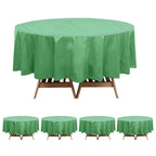 5 - Pack Plastic Table Covers Sage Green Round - Durable PVC Disposable Tablecloths for Events 84" - Bell Racket Store