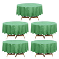 5 - Pack Plastic Table Covers Sage Green Round - Durable PVC Disposable Tablecloths for Events 84" - Bell Racket Store