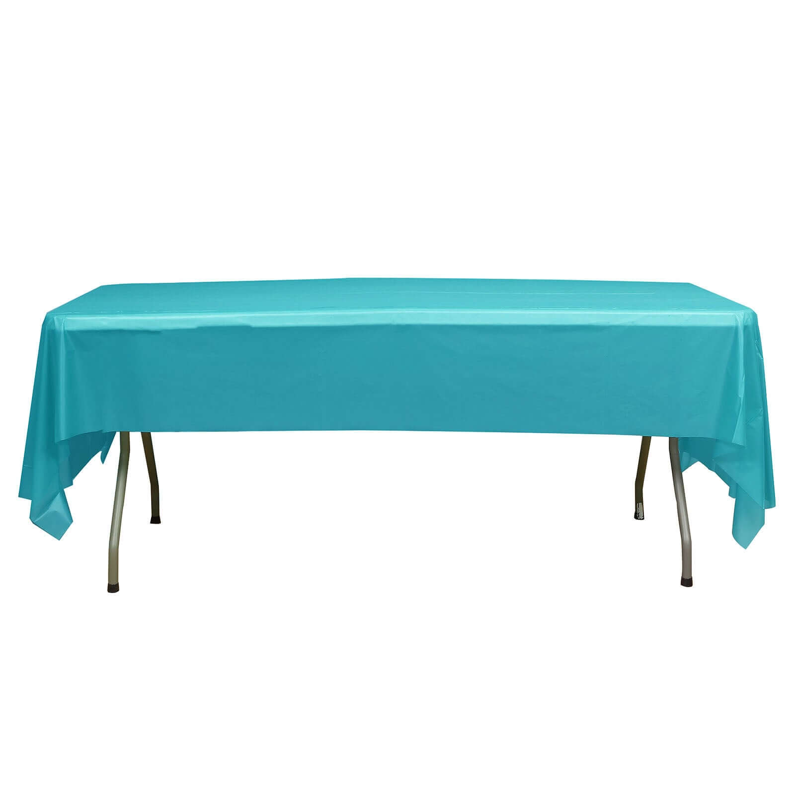 5 - Pack Plastic Table Covers Turquoise Rectangle - Reliable PVC Disposable Covers for Gatherings 54"x108" - NestOCart