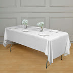 5 - Pack Plastic Table Covers White Rectangle - Reliable PVC Disposable Covers for Gatherings 54"x108" - Bell Racket Store